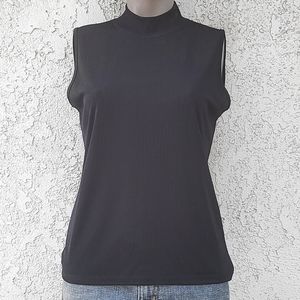 Black Sleeveless Mock Neck Top